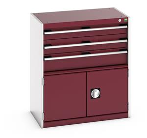 Bott Cubio Drawer Cabinet comprising of: Drawers: 1 x 100mm, 1 x 125mm, 1 x 150mm. and Cupboard with Door 400mm... Bott Drawer Cabinets 800 Width x 525 Depth